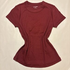 Old Navy Red Fitted Short Sleeve T-Shirt